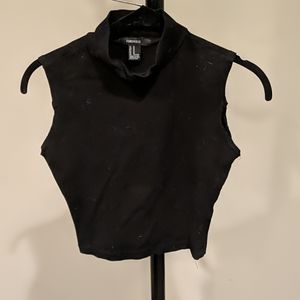 Forever 21 black turtleneck crop top, M
